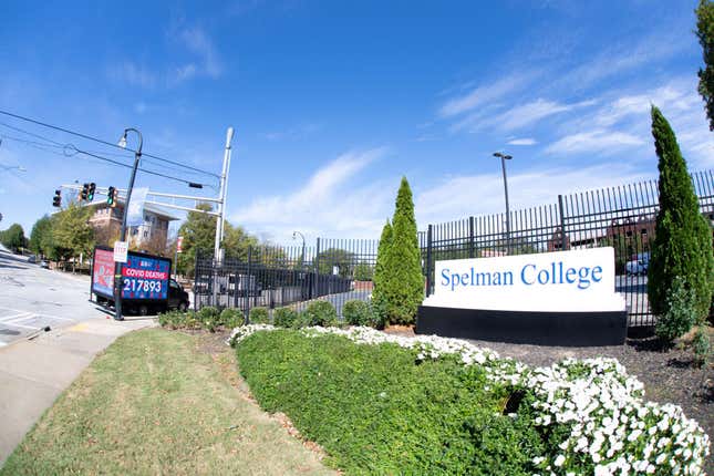 ATLANTA, GEORGIA - OCTOBER 31: A view of a billboard truck at Spelman College for #ALLINFORVOTING Get Out The Vote Billboard Campaign on October 31, 2020, in Atlanta, Georgia