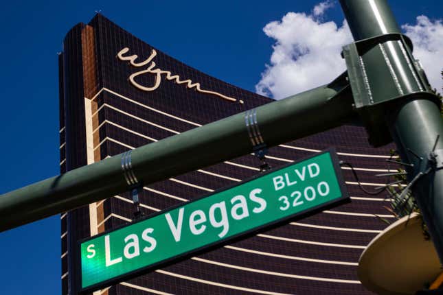 FILE - The Wynn Las Vegas resort stands over the Las Vegas strip, July 26, 2023, in Las Vegas. According to court documents filed Tuesday, Sept. 5, 2023, Wynn Resorts and nine unnamed women have told a federal judge that they&#39;re settling a lawsuit alleging the casino company failed to investigate allegations that female employees had been sexually harassed by former company CEO Steve Wynn. (AP Photo/Ty ONeil, File)