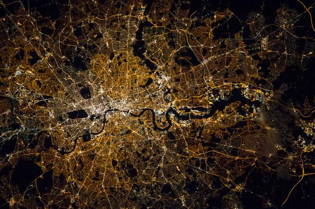 Image for article titled Can you recognize the world’s most famous cities from space?