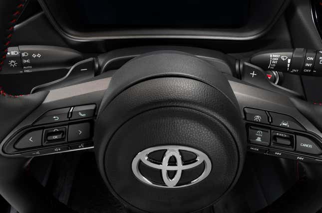 Steering wheel of a 2025 Toyota GR Corolla