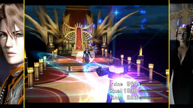 Squall fights against Sorceress Edea.