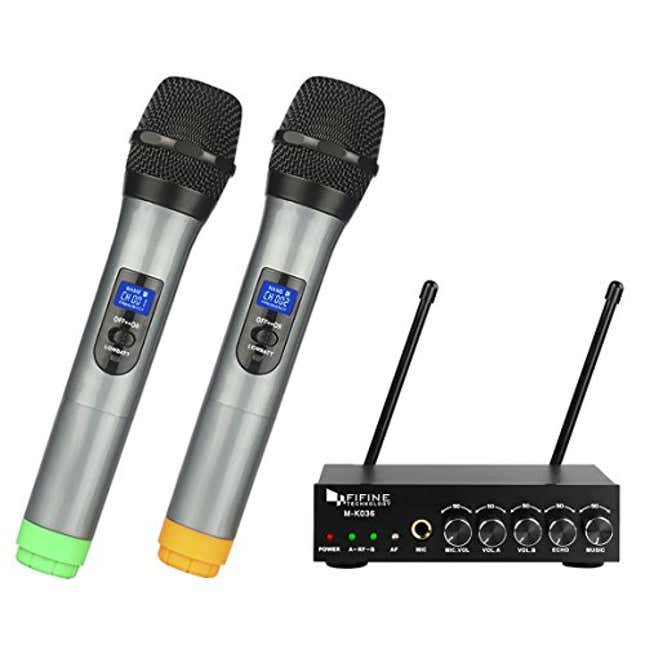 Image for article titled Fifine UHF Dual Channel Wireless Handheld Microphone, Now 10% Off