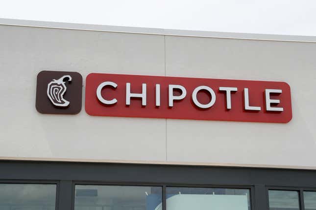 A Chipotle in Bloomsburg, Pennsylvania. is seen on the outside of one of the chain’s restaurants.