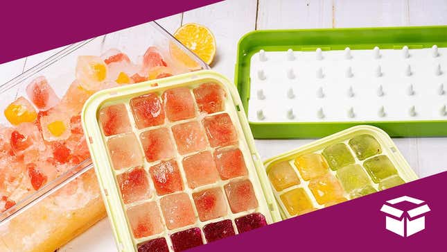 Ice Cube Trays, Silicone Ice Cube Tray With Lid And Bin, Ice Cube