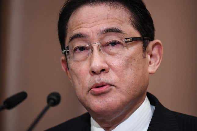 Fumio Kishida attends a debate ahead of the Liberal Democratic Party's (LDP) leadership election on September 12, 2020 in Tokyo, Japan