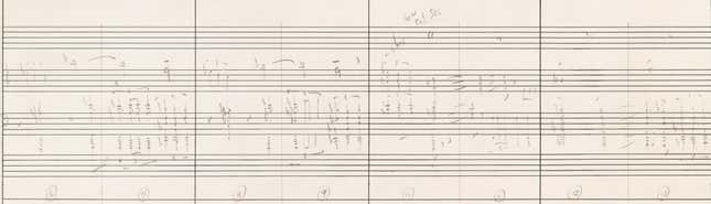 Image for article titled Take a Look at John Williams' Original Music Manuscript for the Star Wars Theme