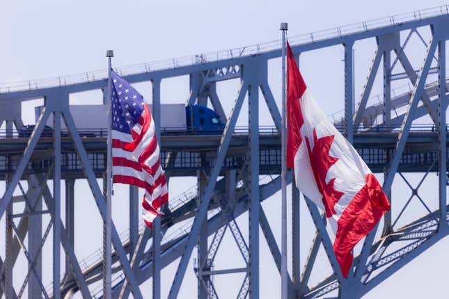 The Blue Water Bridge in Sarnia, Ontario