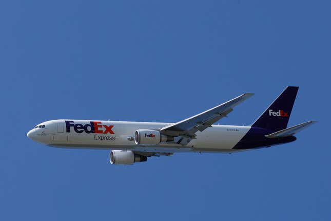 A FedEx plane