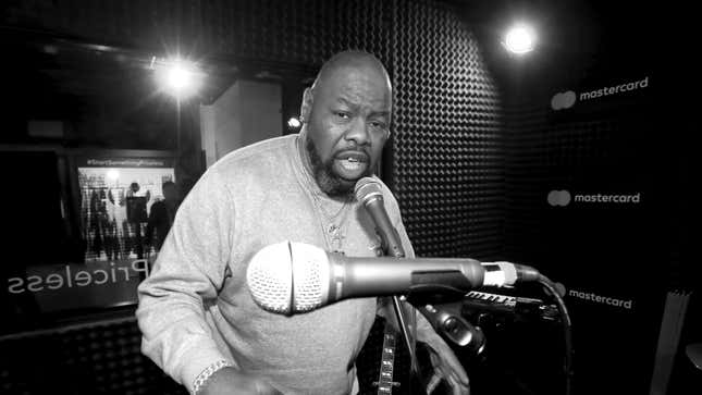 Biz Markie in recording studio during #TBT Night Presented By BuzzFeed at Mastercard House on January 25, 2018 in New York City.