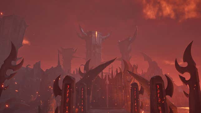 The spires of a Daedric Realm in Oblivion Remastered