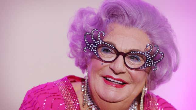 Barry Humphries, in character as Dame Edna in 2019