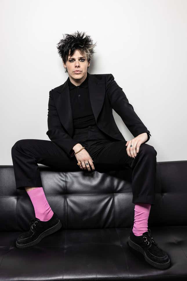 Yungblud poses for portrait photographs in London, Tuesday, March 19, 2024. (Photo by Vianney Le Caer/Invision/AP)