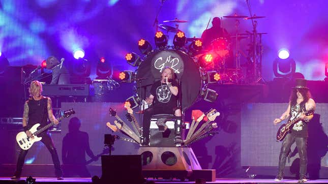 Duff McKagan, Axl Rose, and Slash lead Guns N’ Roses on April 16, 2016. 