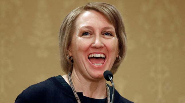 In this Jan., 7, 2019, photo, Rep. Karianne Lisonbee, R - Clearfield, speaks during the Utah Taxpayers Association 2019 legislative outlook conference, in Salt Lake City. The Utah Legislature has passed a proposal to ban abortions sought because a fetus has been diagnosed with Down syndrome. The Thursday, Feb. 28, 2019, vote sends the measure to Republican Gov. Gary Herbert's desk. Lisonbee has said too many fetuses with a Down syndrome diagnosis are being aborted. Opponents say the measure takes complicated personal decisions out of the hands of women and their doctors. (AP Photo/Rick Bowmer, File)