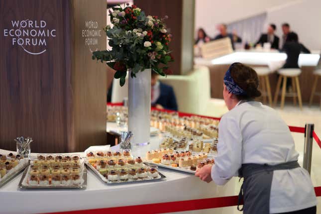 Canapes at the Gala reception ahead of the WEF.