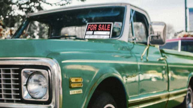 Image for article titled Apparently It&#39;s Illegal To Put A &#39;For Sale&#39; Sign In Your Truck Now