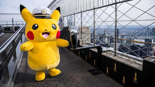 Captain Pikachu hangs out in New York City.