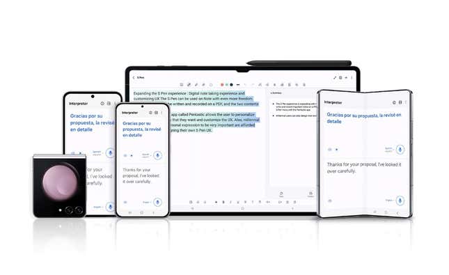 Samsung Electronics showcases Galaxy AI features.