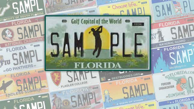 An image showing a personalised license plate design from Florida