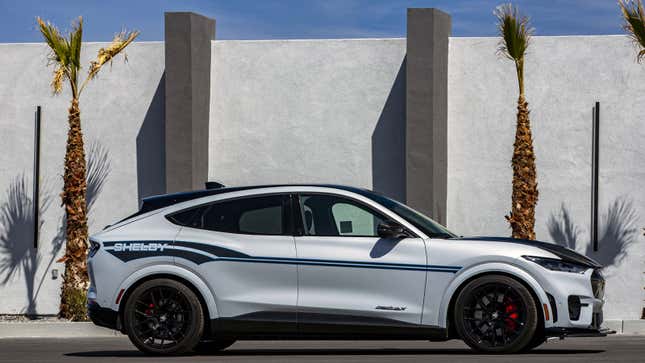 A photo of the side of the Shelby Mustang Mach-E GT. 