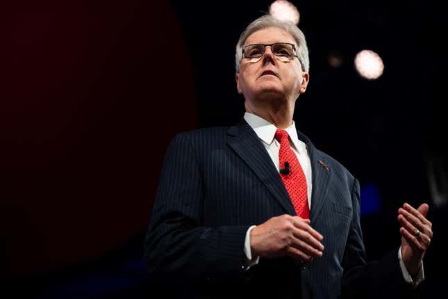 Lieutenant Governor of Texas Dan Patrick speaks during the Conservative Political Action Conference CPAC held at the Hilton Anatole on July 09, 2021 in Dallas, Texas. CPAC began in 1974, and is a conference that brings together and hosts conservative organizations, activists, and world leaders in discussing current events and future political agendas. 