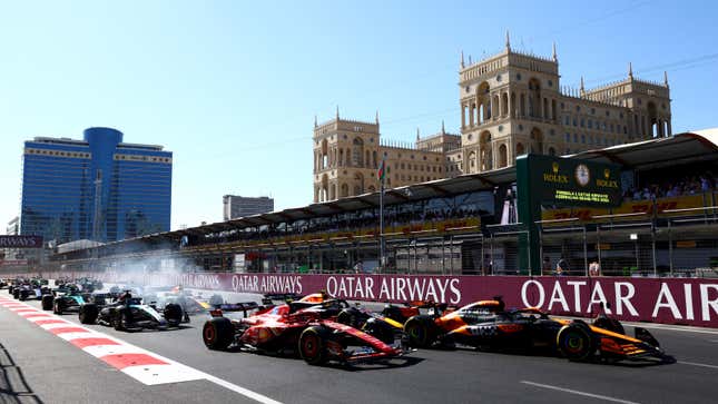 Una foto del inicio del Gran Premio de Azerbaiyán. 