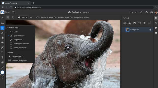 Adobe Photoshop en la web.