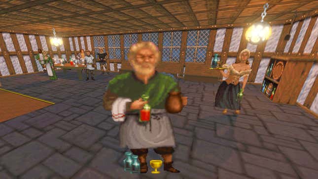 A rude landlord in a tavern talks to me like dirt.