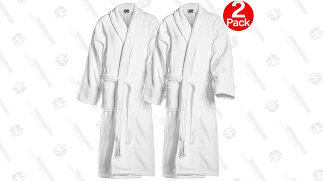 Embroidered 100% Cotton Bathrobe (Set of 2) | $63 | 37% Off | Wayfair