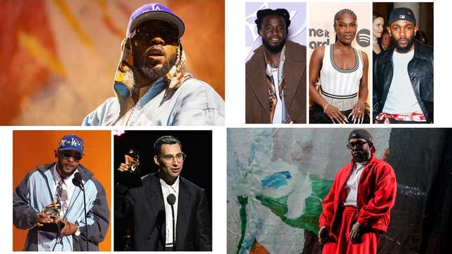 Image de l'article intitulé Le PDG de Roc Nation explique pourquoi Kendrick Lamar a été choisi pour le Super Bowl, les artistes noirs qui pourraient remporter un Grammy, l’homme blanc derrière les tubes de Kendrick Lamar, Drake poursuivi en justice et plus d’actualités musicales