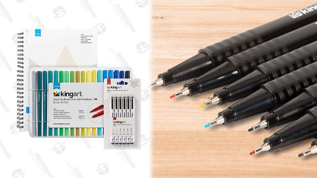 King Art 36-Piece Colored Fineliner Pens | $15 | SideDeal
King Art Fineliner Brush Pens, Nib Pens &amp; Watercolor Pad | $29 | SideDeal