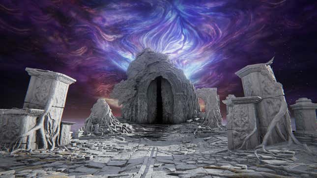 A door appears in front of a cosmic plane.