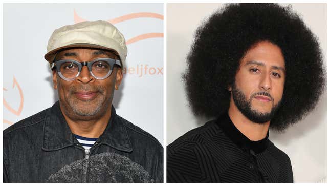 Spike Lee, left; Colin Kaepernick.