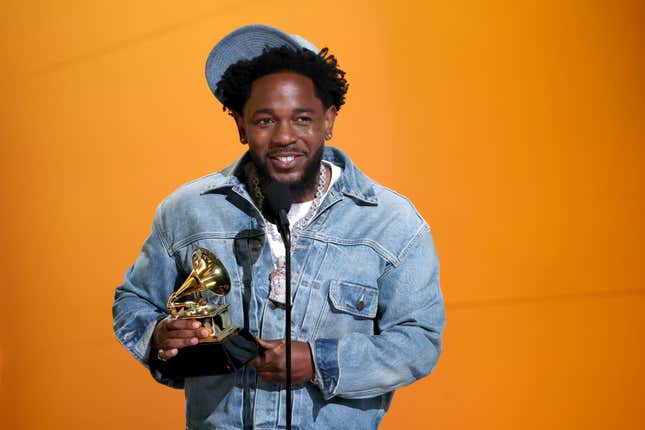 Kendrick Lamar accepts the Record of the Year award for “Not Like Us” onstage during the 67th Annual GRAMMY Awards at Crypto.com Arena on February 02, 2025 in Los Angeles, California.