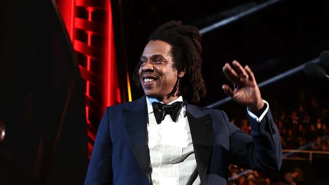 Jay Z onstage at the 36th Annual Rock &amp; Roll Hall Of Fame Induction Ceremony on October 30, 2021 in Cleveland, Ohio.