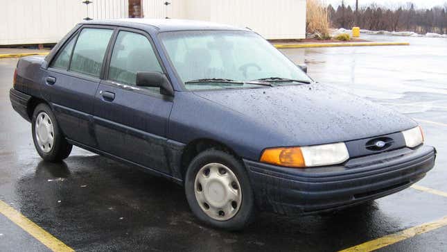 A 1995-1996 Ford Escort photographed in USA.