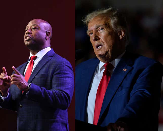 Senator Tim Scott (R-SC.) Left, Donald Trump (Right) 