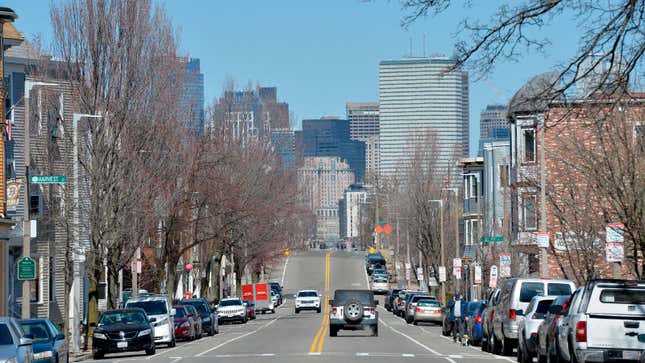 A photo of the streets in Massachusetts 