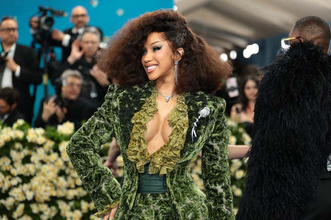 NEW YORK, NEW YORK - MAY 05: Cardi B attends the 2025 Met Gala Celebrating “Superfine: Tailoring Black Style” at Metropolitan Museum of Art on May 05, 2025 in New York City.