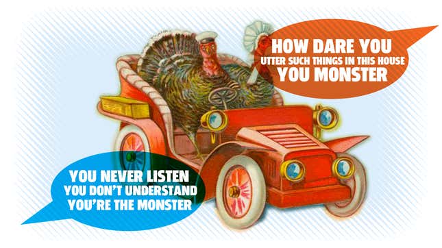 Image for article titled Prepare For Thanksgiving With This List Of Good Car Arguments You Can Start With Family