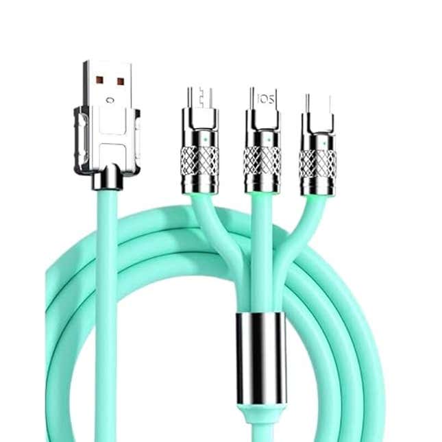 FASTELECTRIC Multi 3 in 1 USB Charging Cable Car Thicken Mobile Phone 1.2M/4Ft 6A PD Fast Charging Cord, Now 92.52% Off