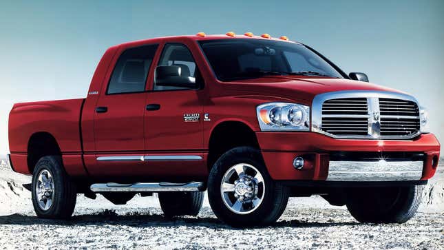 A red Dodge Ram.