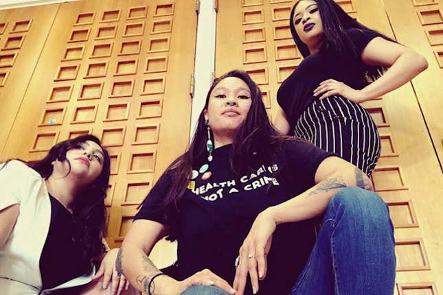 Indigenous Women Rising co-founders Rachael Lorenzo, Nicole Martin, and Malia Luarkie.