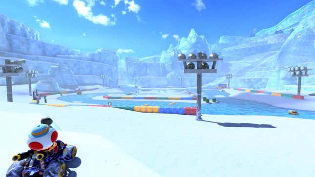 Toad looks out at the area used for the Vanilla Lake tribute race.