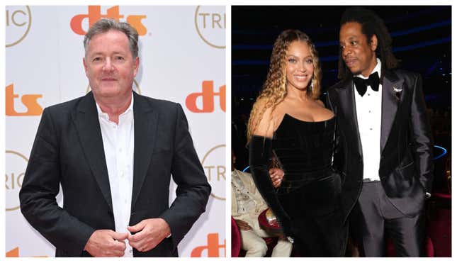 Im Bild: Piers Morgan, Beyoncé und Jay-Z