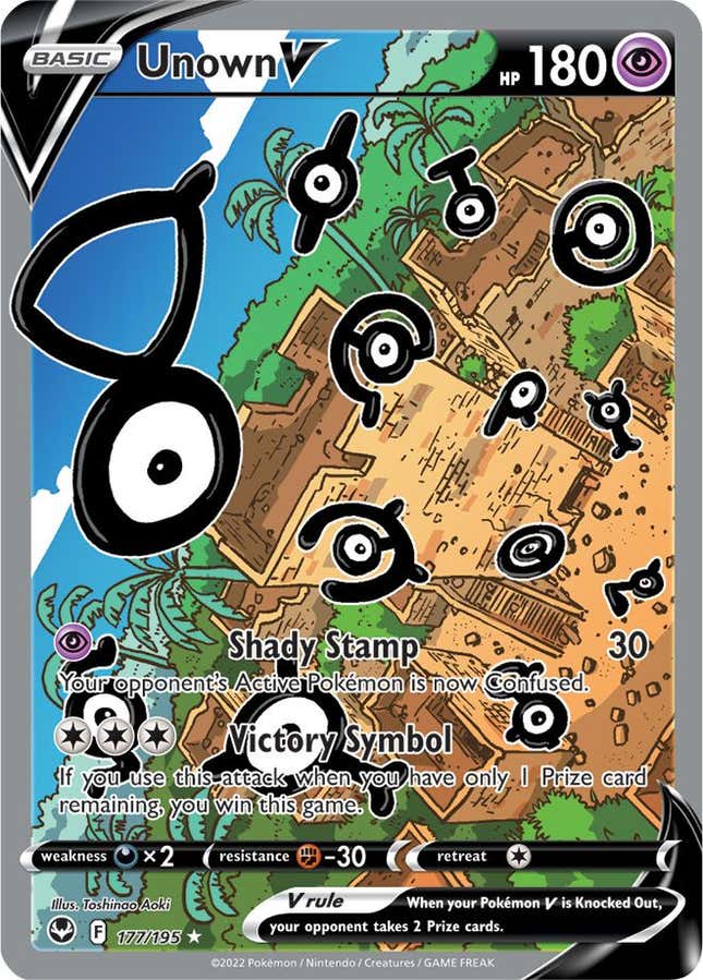 The Unown V card.