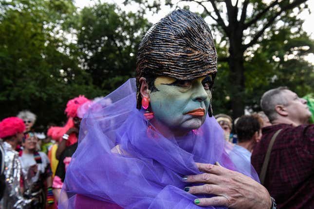 Image for article titled New York City's Drag March Brought the Glamour, Glitter, Feathers, and Leather
