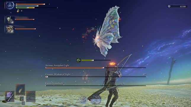 Players fight against a massive moth.