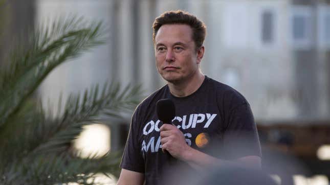 SpaceX founder Elon Musk during a T-Mobile and SpaceX joint event on August 25, 2022 in Boca Chica Beach, Texas. 