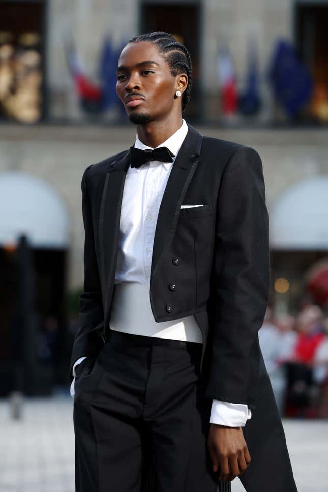 PARIS, FRANCE - JUNE 23: Alton Mason walks the runway during Vogue World: Paris at Place Vendome on June 23, 2024 in Paris, France. 